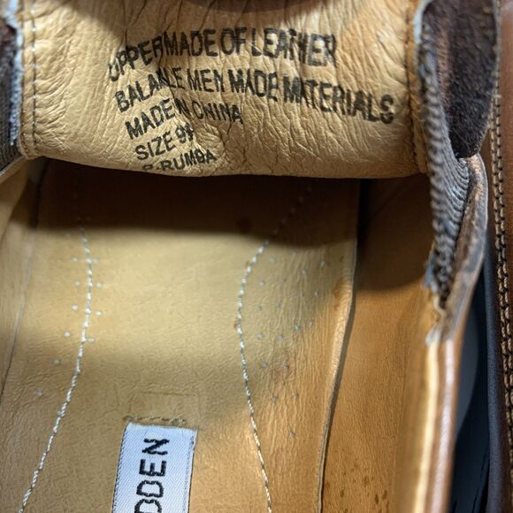 Steve Madden Loafers 9.5 Brown Leather Slip on Square Toe